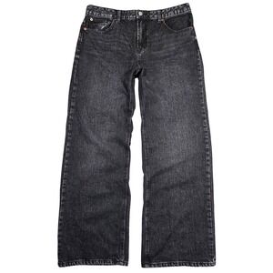 Stradivarius Wide Leg Jeans Womens 12 Y2k High Rise‎ Baggy Grunge Punk Preppy